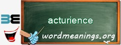 WordMeaning blackboard for acturience